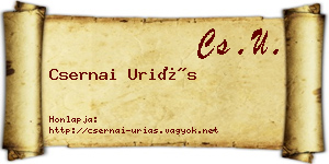 Csernai Uriás névjegykártya